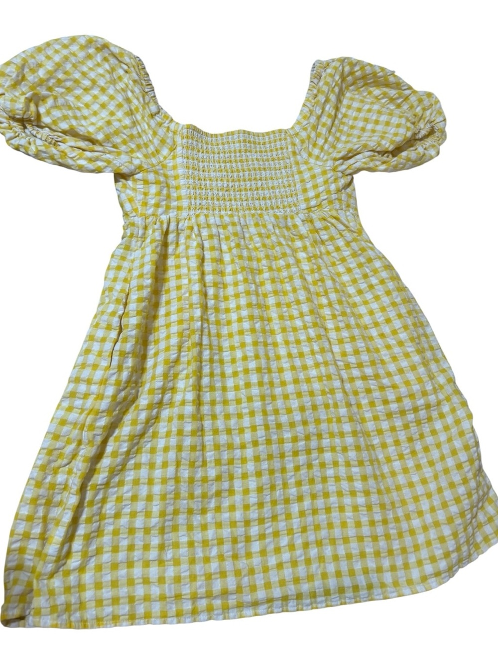 Old Navy Yellow Gingham Puff-Sleeve Mini Dress - Picture 5 of 6